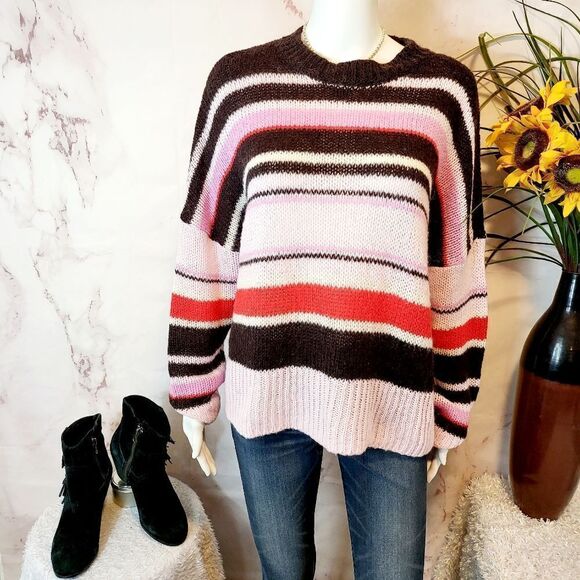 Something Navy Angora mohair wool soft knit sweater - Picture 3 of 7